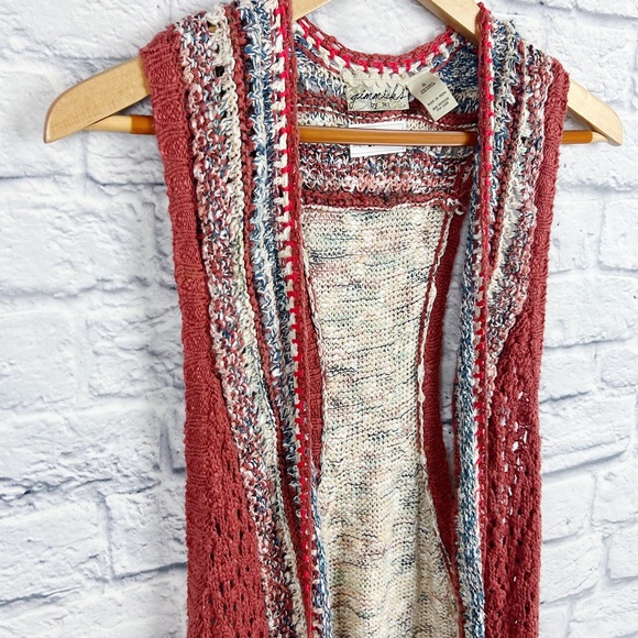 Gimmicks BKE Red Knitted Tassel Vest Small - Picture 3 of 6